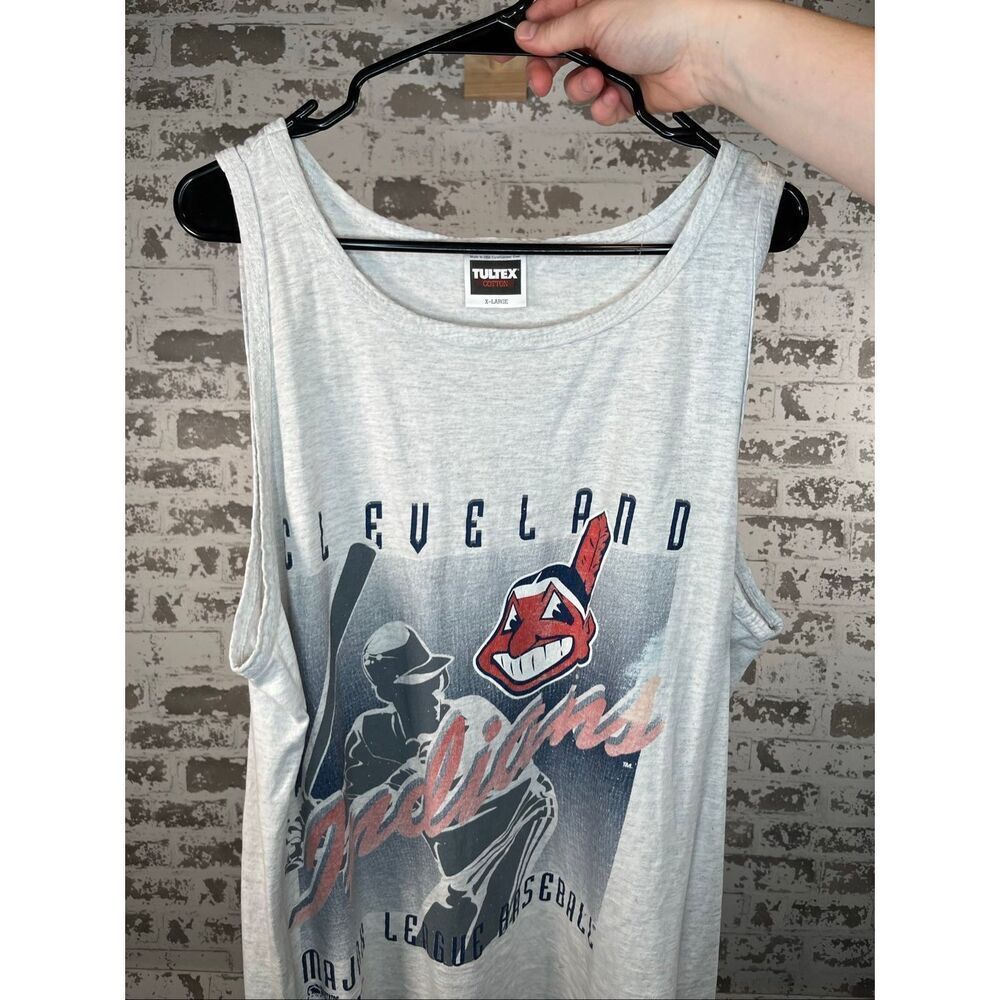 Tultex | men Cleveland Indians chief wahoo tank top cotton